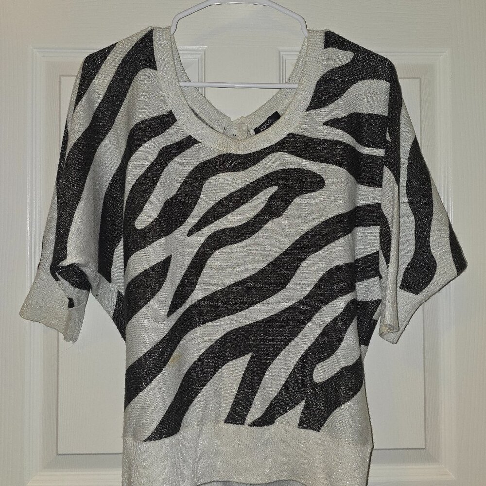 Cropped Zebra Shiny Sweater